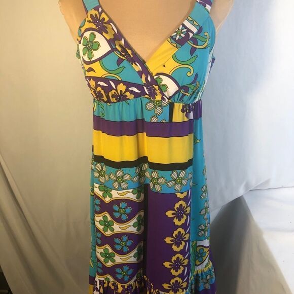 I.N. Studio women’s spring floral multicolor print mini dress size 6 petite - Picture 1 of 6